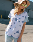 e Luna PLUS Star Print Striped Jersey Top