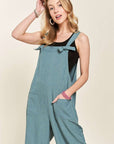 ADORA Knotted Wide Strap Wide Leg Overalls