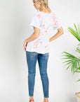 e Luna PLUS Triblend Floral V-Neck Top