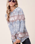 e Luna Terry Tie Dye Long Hoodie PLUS Top