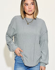 Basic Bae Full Size Ribbed Round Neck Long Sleeve T-Shirt