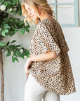 Heimish Full Size Animal Print Flutter Sleeve Blouse