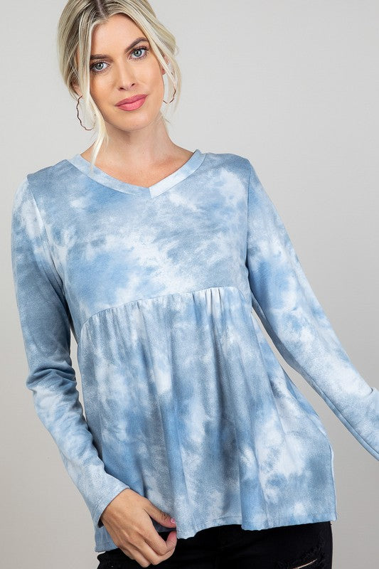 e Luna PLUS Cloud Tie Dye Babydoll Top