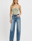 RISEN Full Size Distressed Wide Leg Jeans Plus Size