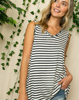 e Luna PLUS Striped Animal V-Neck Tank