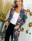 e Luna Floral Long Sleeve Cardigan