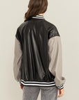 HYFVE Game On PU Colorblock Baseball Jacket