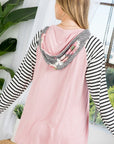 e Luna PLUS Floral Striped Sweatshirt