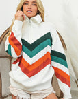 BiBi Multi Color Chevron Pattern Sweater