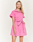 Jade by Jane Belted Cotton Short Dress