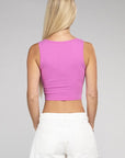 Zenana Cotton Square Neck Cropped Cami Top