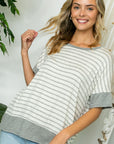 e Luna Striped Mix High Low Top