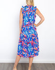 Be Stage Print Ruffled Midi Dress with Pockets