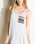 e Luna Mixed Stripe Pocket Tank Top