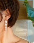 Five Stars Dangle Down Earrings