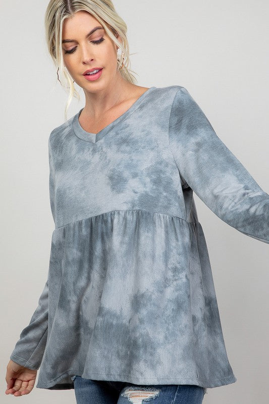 e Luna PLUS Cloud Tie Dye Babydoll Top