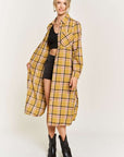 Plus Jade by Jane Plaid Print Collar Long Shirt Dress