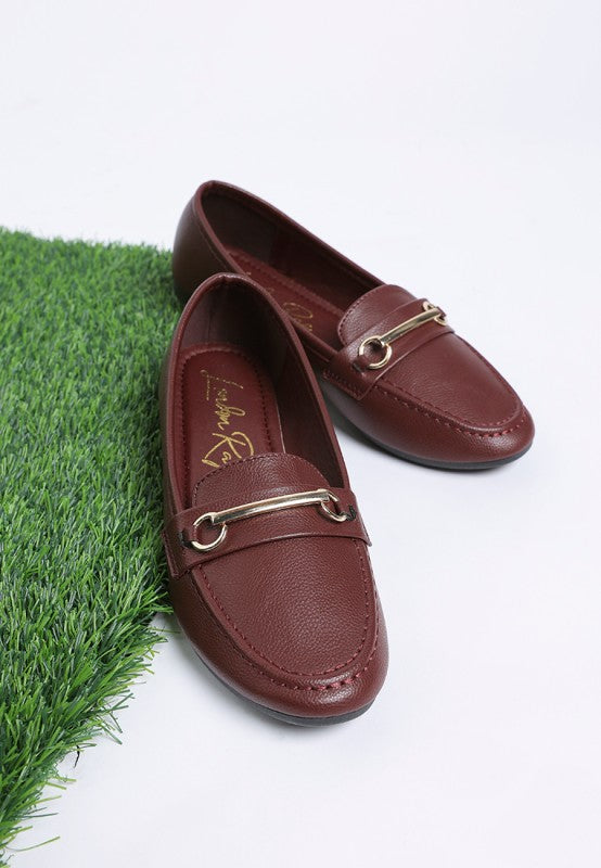 Oliot Horsebit Detail Flat Loafers