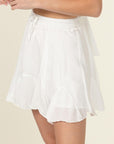 HYFVE Not Your Girl Drawstring Ruffled Mini Skirt