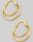 Fame Pincatch Double Circle Hoop Earrings