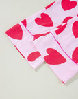 Pink Classic Heart Valentines Pajamas Set