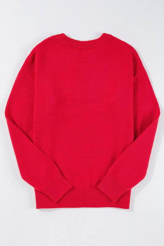 Christmas Merry Tinsel Drop Shoulder Sweater