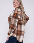 Blue B Plus Size Yarn Dyed Plaid Shirt Jacket