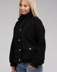 Cozy Sherpa Button-Front Jacket