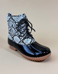 Lace Up Winter Rain Boot in Animal Print