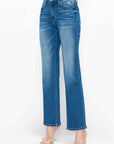 bytos Full Size Cat's Whiskers High Rise Straight Jeans