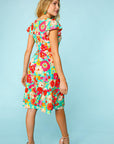 Haptics Floral Square Neck Short Sleeve Dress