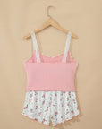 Floral Ribbed Crop Top & Shorts Lounge Set