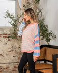 Sew In Love Full Size Striped Dropped Shoulder Sweater