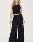 Basic Bae Full Size Ribbed Tank and Wide Leg Pants Set