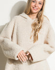 e Luna Fuzzy Faux Fur Oversized Sweatshirt