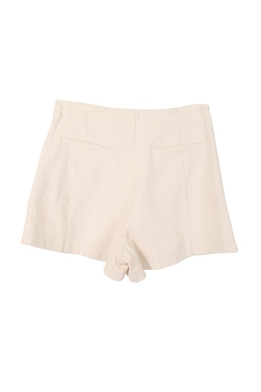 Lilou White Denim Line Shorts