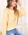 Lilou Herringbone Crew Neck Sweater - My Pampered Life Seattle