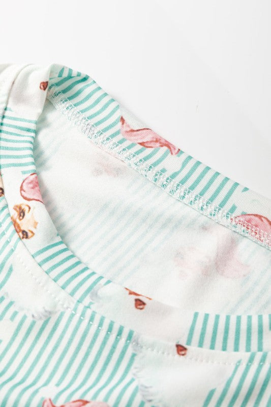 Christmas Santa Claus Stripe Top and Pants Lounge