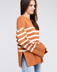 BiBi Ribbed Hem Stripe Sweater