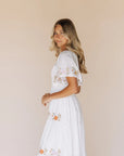 Sicily Embroidered Midi Dress  - Sz Large Only