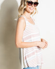 e Luna Striped Solid Mix Tank Top