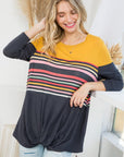 e Luna PLUS Stripe Mix Colorblock Top