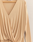 HYFVE Draped Drop Shoulder Long Sleeve Top