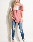 e Luna Ombre Tie Dye Off Shoulder Top