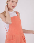 VERY J Sleeveless Double Gauze Overalls with Pockets