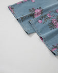 Floral Denim Wide Leg Jeans