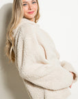 e Luna Fuzzy Faux Fur Oversized Sweatshirt