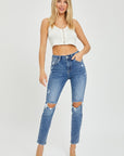 Risen Full Size High Rise Knee Distressed Skinny Jeans