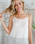 e Luna Polka Dot Stripe Solid Mix Tank Top