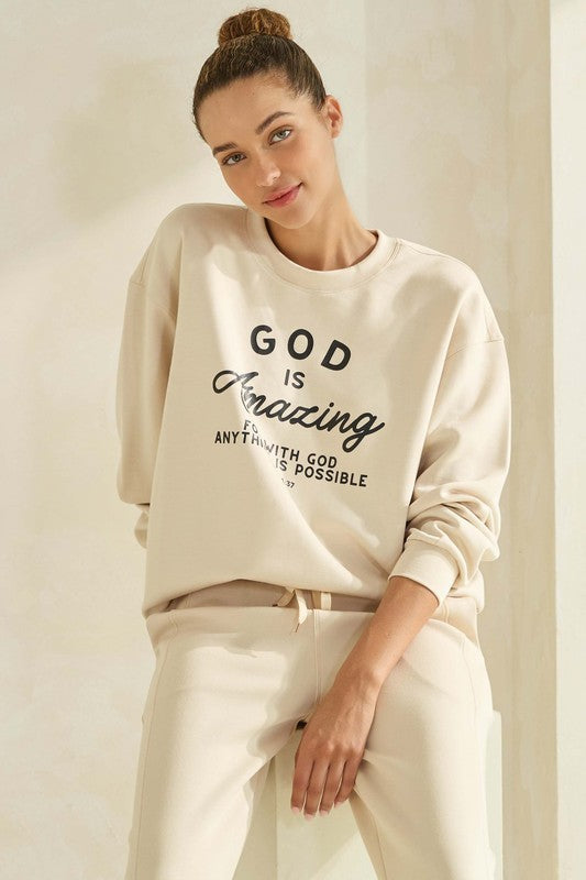God Is Amazing Ultra Comfy Pullover Sweatshirt